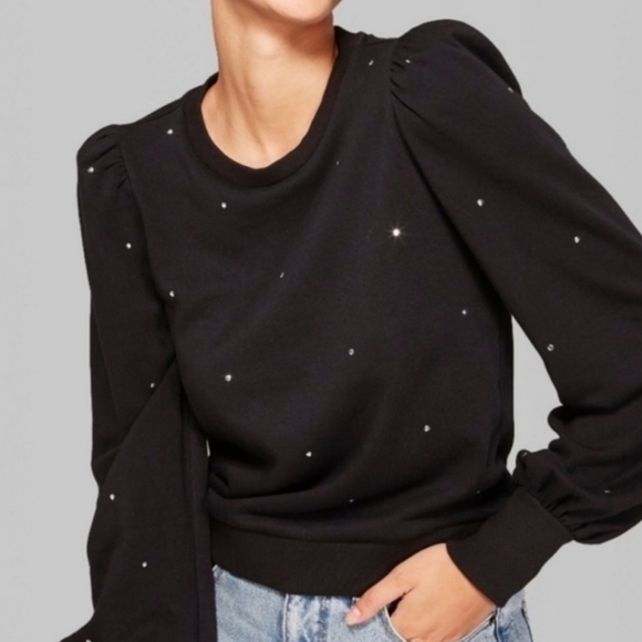 Wild Fable Black Sweater XL with Rhinestones